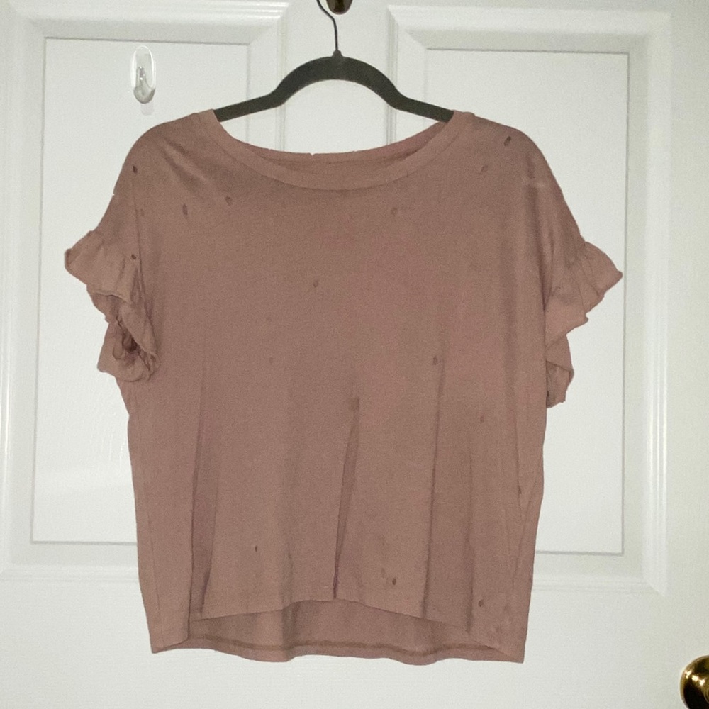 Distressed Ruffle Tee